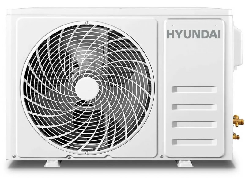 Hyundai HAC-09i/T-PRO наружный блок — медные разъёмы фреонового контура R32