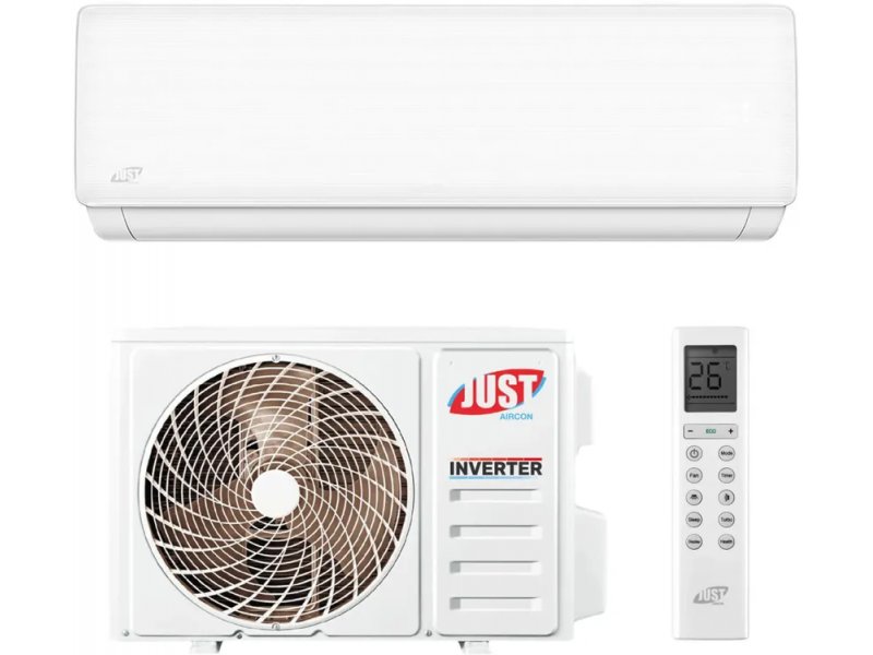 Just Aircon Serenity JAC-09HPSIA XAB1 внутренний и наружный блок общий вид комплект