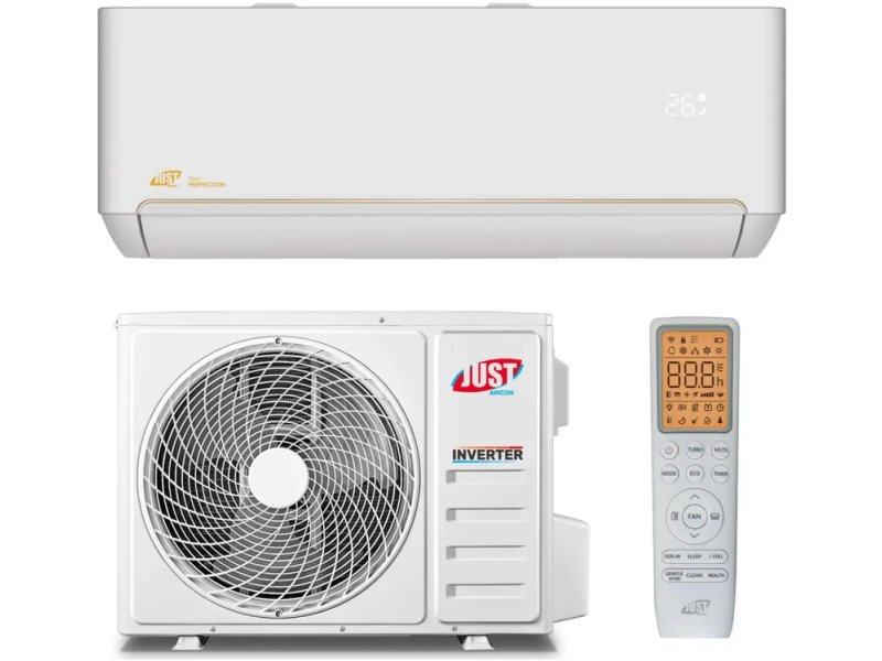 Just Aircon Perfection JAC-12HPSIA/TPF внутренний блок в работе дисплей включён