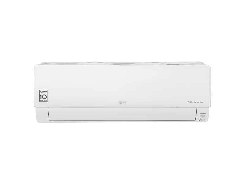 LG ProCool B24TS &mdash; настенная сплит-система, вид спереди, белый корпус, логотип DUAL Inverter