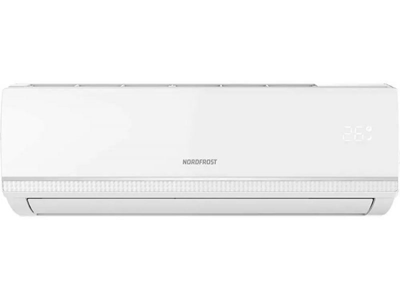 Nordfrost I 18 QUB внутренний блок вид спереди — белый корпус с серебристой полосой, логотип Nordfrost, ширина 91 см