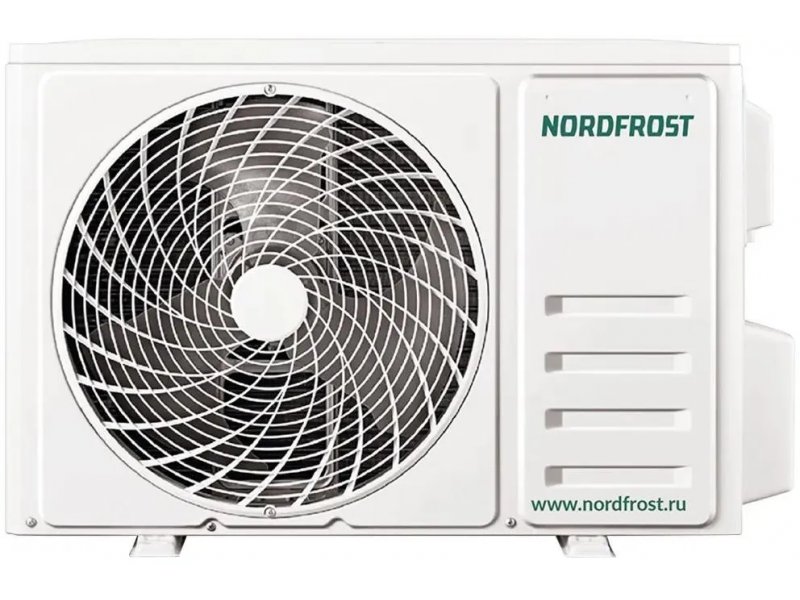 Nordfrost I 18 QUB наружный блок — вентилятор, металлическая решётка, компактные габариты 54,9×79,5×30,5 см