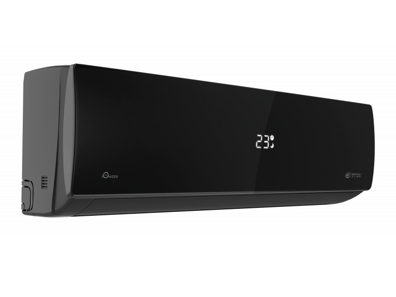 Royal Clima Attica Nero RC-AN35HN вид слева — компактная конструкция внутреннего блока, вентиляционные отверстия