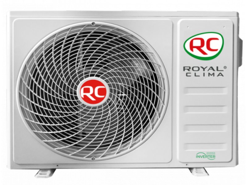 Royal Clima RC-GL28HN наружный блок компрессор вентилятор вид спереди монтаж на улице