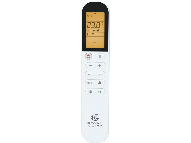 Royal Clima RCI-AR28HN пульт ДУ с ЖК-дисплеем &mdash; кнопки AUTO, ECO, TURBO и регулировки температуры