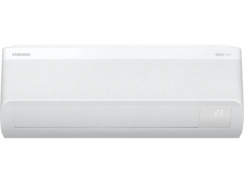 Samsung AR60F12C1DW вид спереди закрытый корпус дисплей показывает температуру 23 градуса