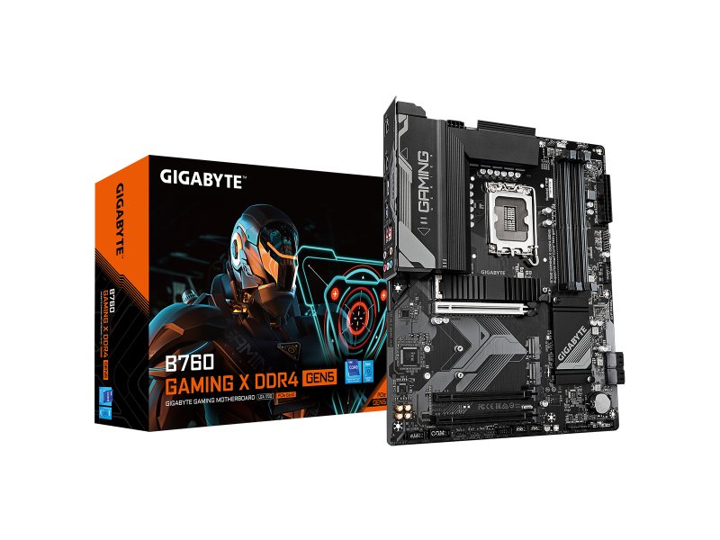 Gigabyte B760 Gaming X D4 Gen5 комплектация — коробка и материнская плата в RTL-поставке