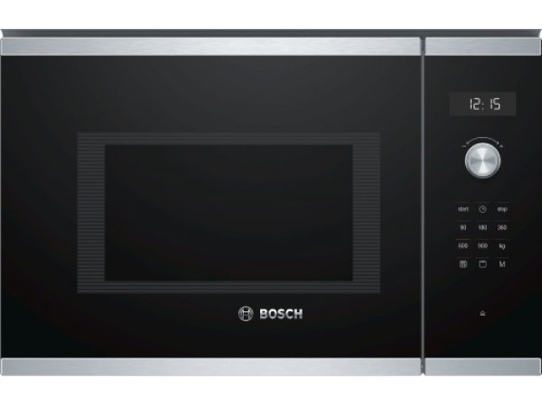 Bosch BEL554MS0 встраиваемая микроволновая печь с чёрным фасадом в кухонном гарнитуре