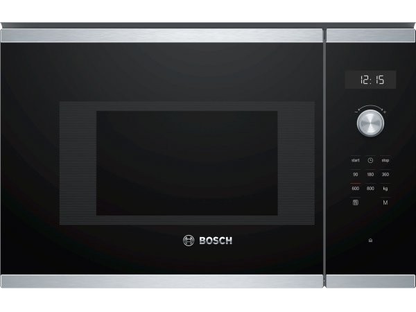 Bosch BFL524MS0 встраиваемая микроволновая печь чёрный корпус дисплей 12:15
