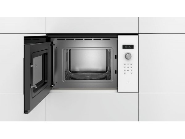 Bosch BFL524MW0 прямой вид на внутреннюю камеру нержавейка поворотный поддон волновод