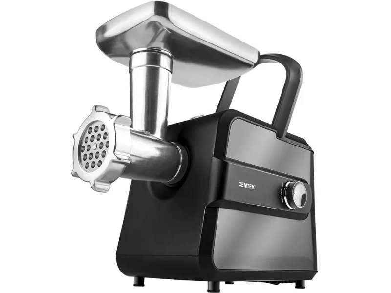 Centek CT-1623 мясорубка серая с металлической решёткой и толкателем