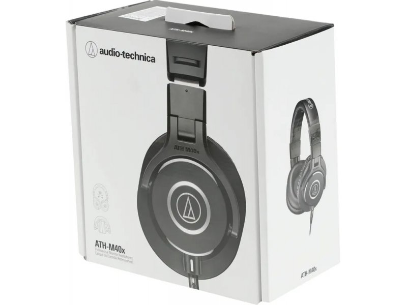 Audio-Technica ATH-M40X &mdash; комплект поставки: наушники, два кабеля, чехол, переходник 6,3 мм