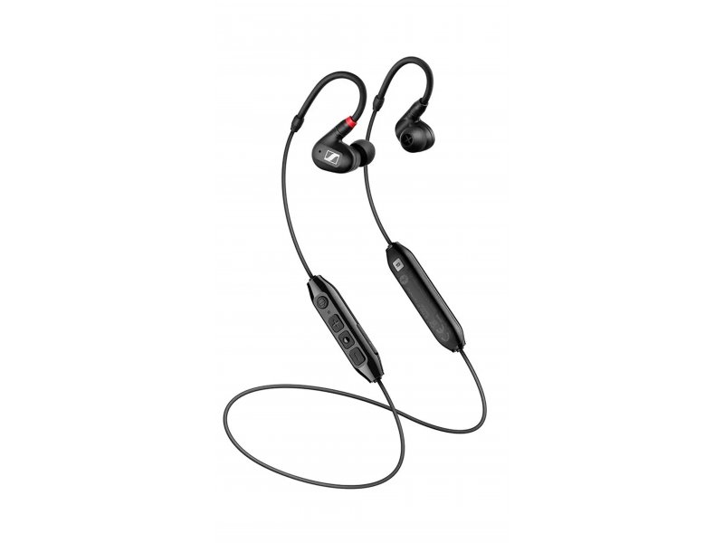 Sennheiser IE 100 Pro Wireless — общий вид наушников в черном цвете со съёмным кабелем