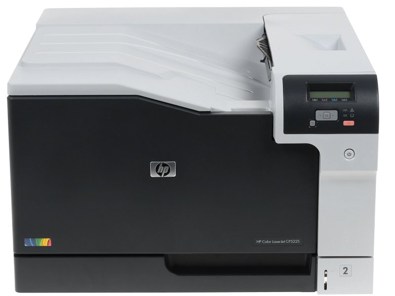 HP Color LaserJet Pro CP5225N — лоток подачи бумаги на 350 листов, вид спереди-снизу