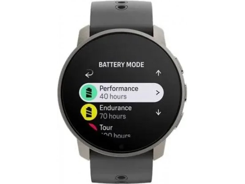 Suunto 9 Peak Pro — меню режимов аккумулятора Performance Endurance Tour на дисплее