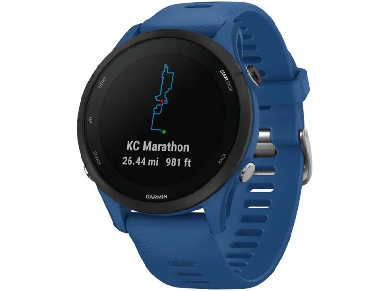 Garmin Forerunner 255 33мм — экран с маршрутом марафона KC Marathon, дистанция и высота трека
