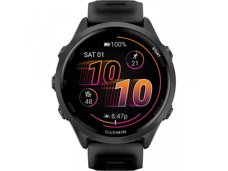 Garmin Forerunner 570 &mdash; AMOLED-циферблат с оранжевыми цифрами и виджетами активности