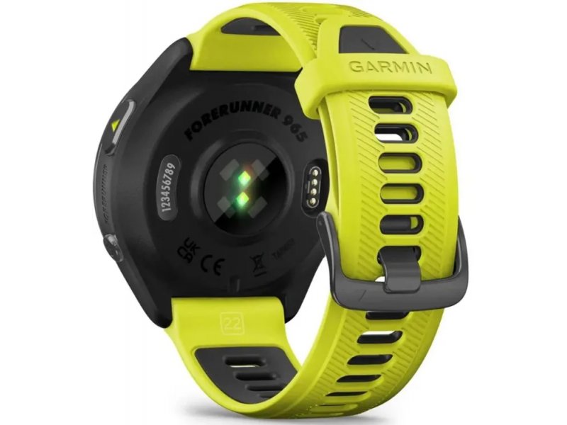 Garmin Forerunner 965 47mm вид сзади — датчики сердечного ритма и пульсоксиметра