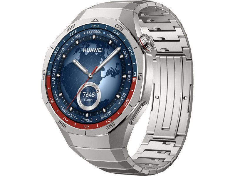 Huawei Watch GT 5 Pro Vili-B29M 46.3mm вид спереди с циферблатом и металлическим браслетом