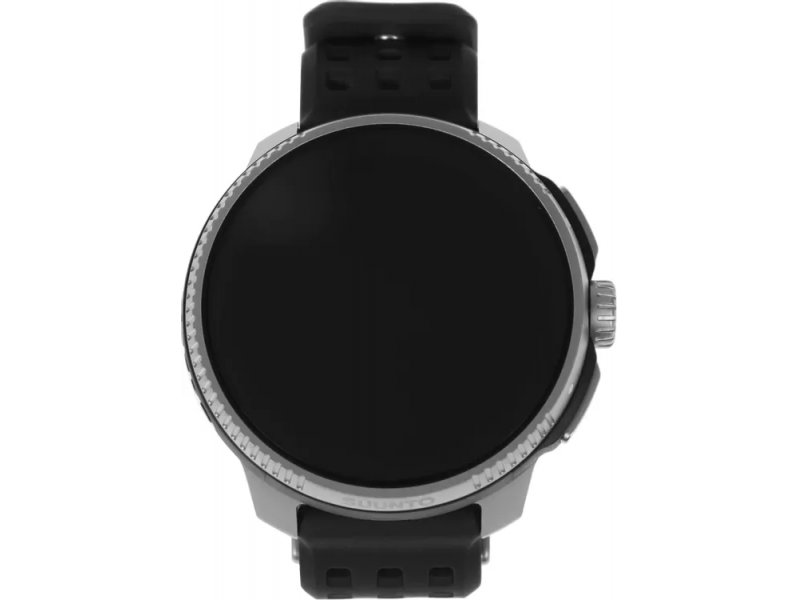 Suunto Race черный — дизайн корпуса и форма циферблата, вид спереди с выключенным экраном