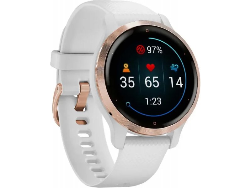 Garmin Venu 2S — экран спортивных метрик с шагами и показателями тренировки