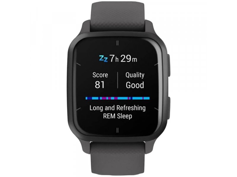 Garmin Venu Sq 2 экран мониторинга сна — Score 81, Quality Good, цветовая визуализация фаз сна
