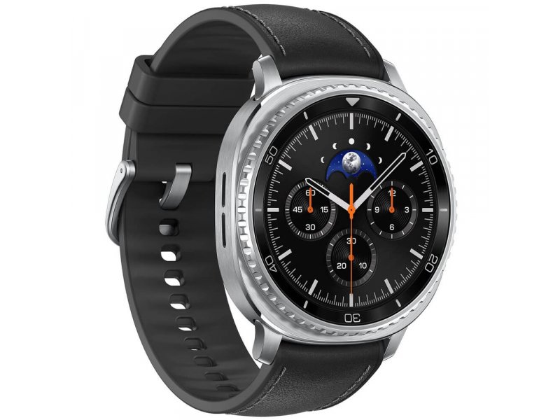 Samsung Galaxy Watch 8 Classic 46mm боковой вид каучуковый ремешок боковые кнопки управления тонкий корпус