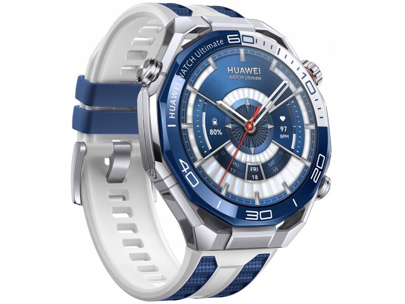 Huawei Watch Ultimate 2 &mdash; вид под углом, объём корпуса из циркония и нанокерамики, конструкция ремешка