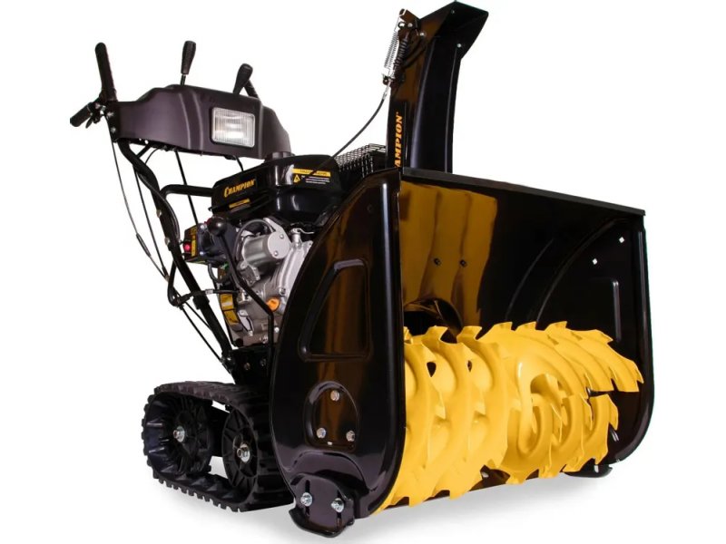 Champion STT1170E бензиновый снегоуборщик 11 л.с. вид спереди-сбоку