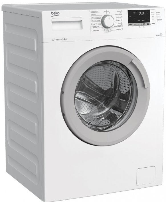 Beko WSDN63512ZSW боковой вид компактный корпус глубиной от 41 до 45 см