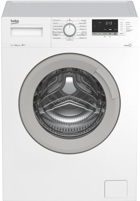 Beko WSDN63512ZSW стиральная машина 6 кг с паровой обработкой — вид спереди