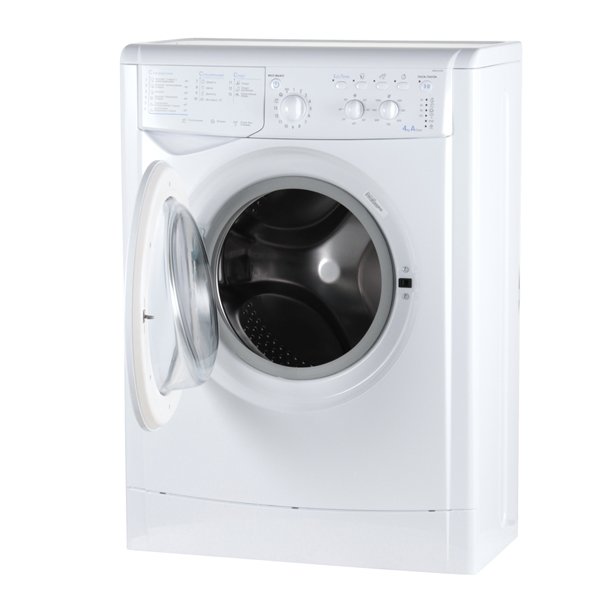 Indesit IWUC 4105 CIS &mdash; открытый люк диаметром 34 см, барабан 27 л, класс стирки А