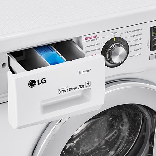 LG F12M7HDS3 отсек для порошка и кондиционера отделение Steam функция пара