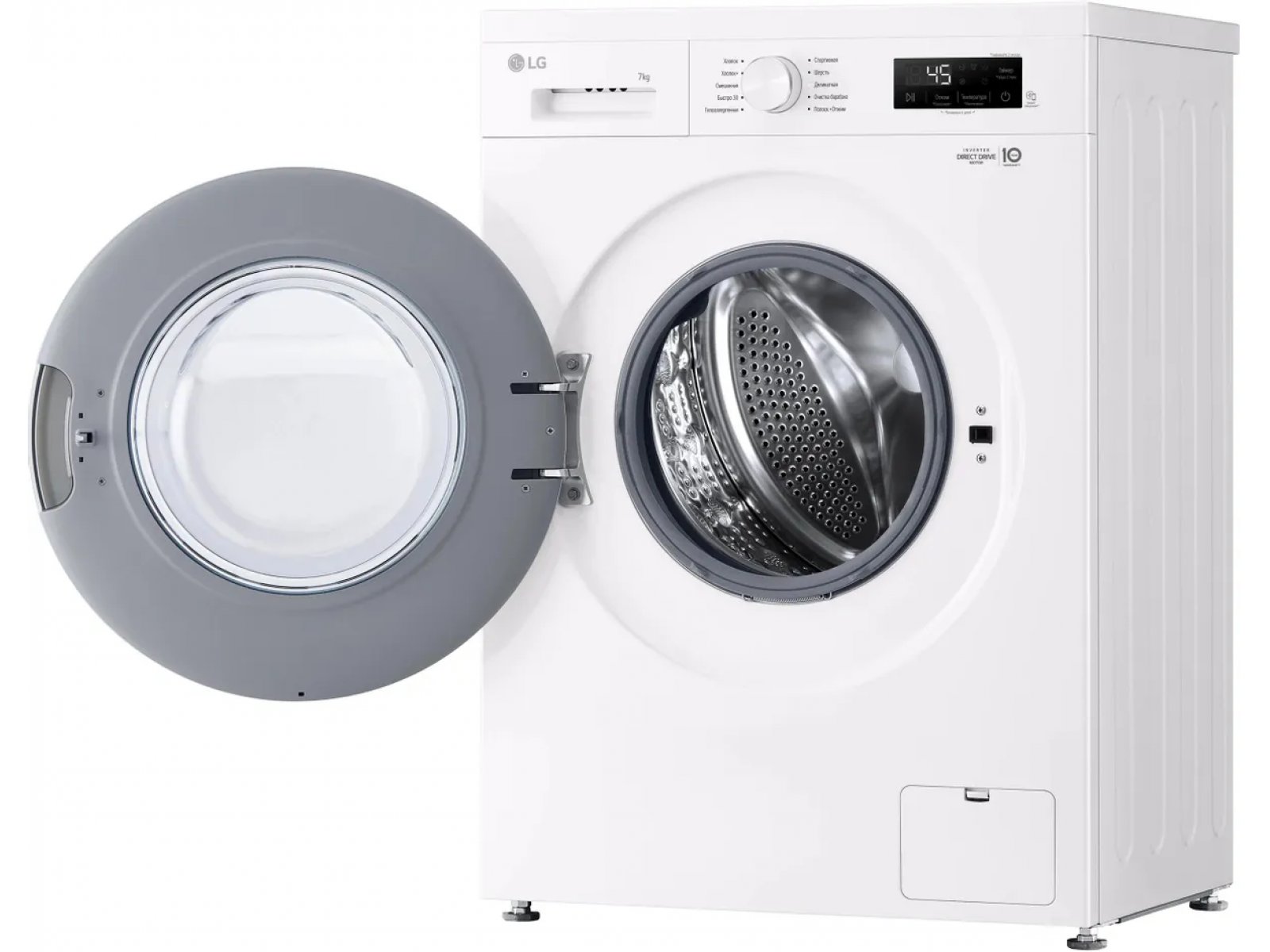 LG F2Y1HS3W с открытым люком &mdash; барабан 42 л, конструкция в профиль, загрузка 7 кг