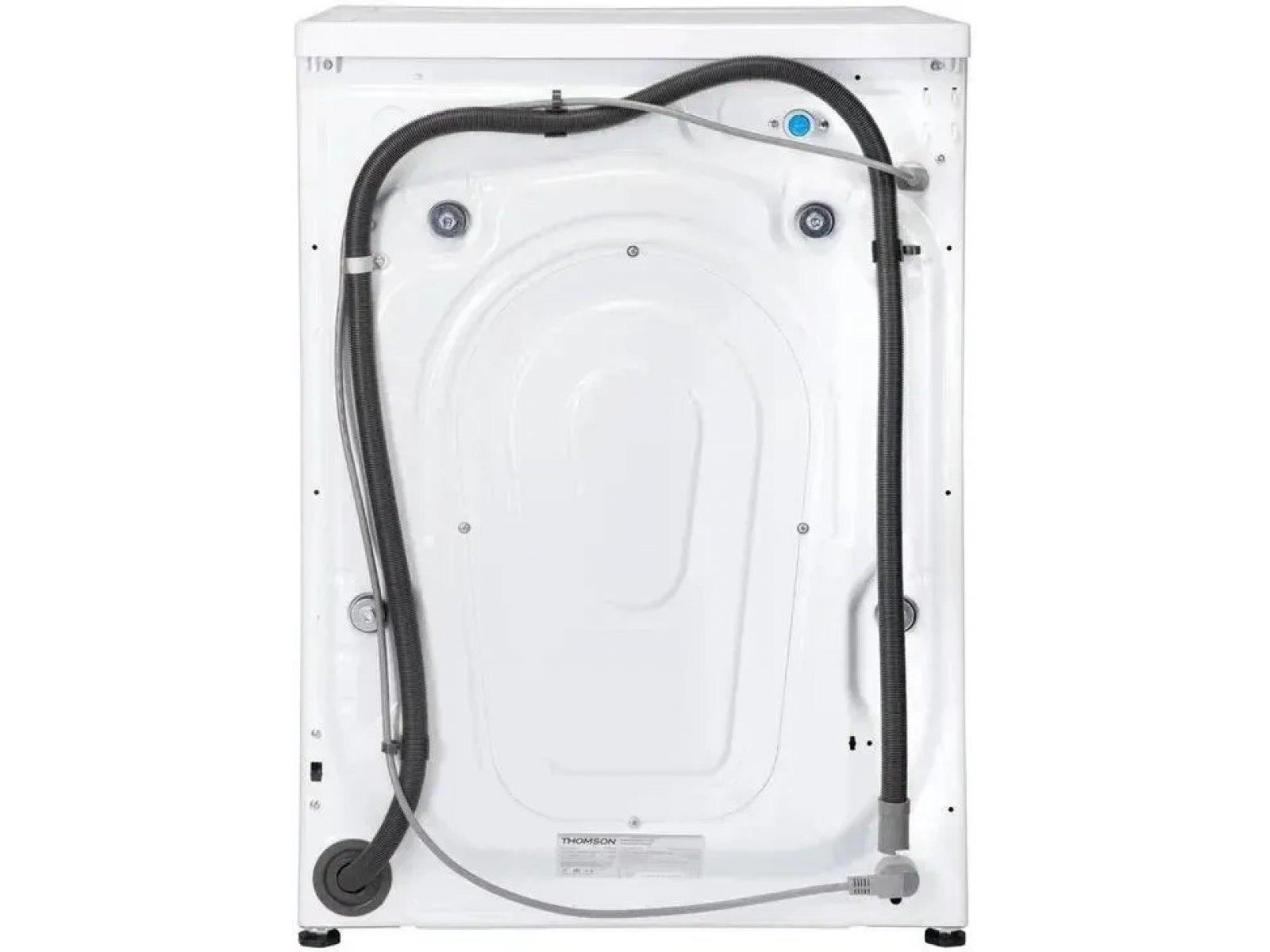Thomson WD30E8I01 вид сзади — сливной шланг, заливные шланги с фильтром, электрический шнур