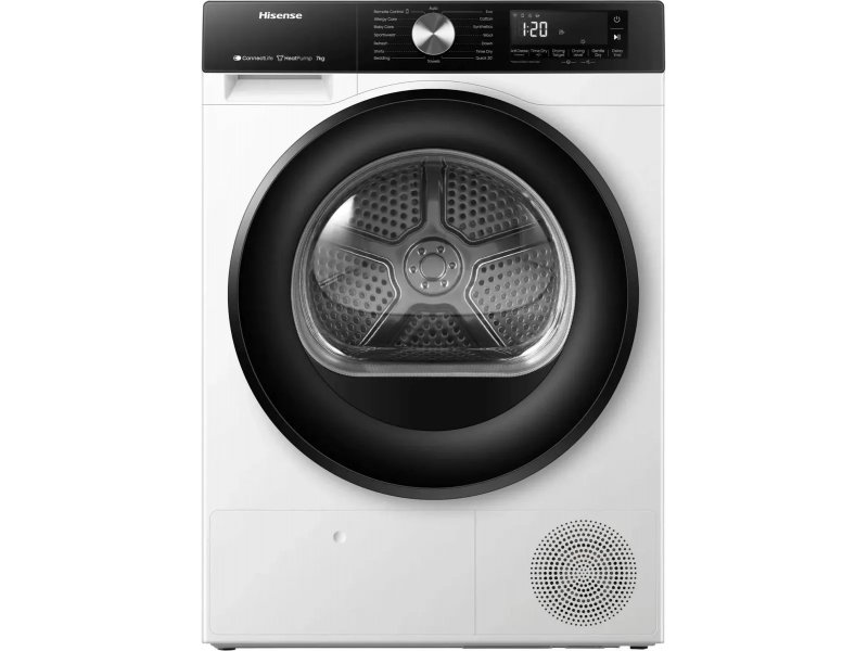 Hisense DH3S702UWDE сушильная машина с тепловым насосом 7 кг белый корпус