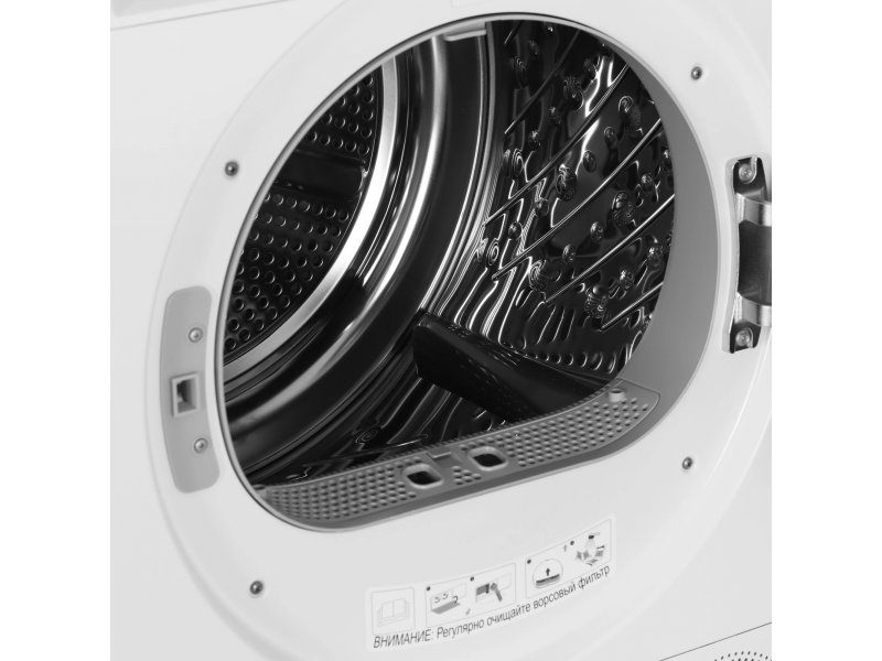 Hisense DH3S702UWDE барабан перфорация и механизм люка вид изнутри