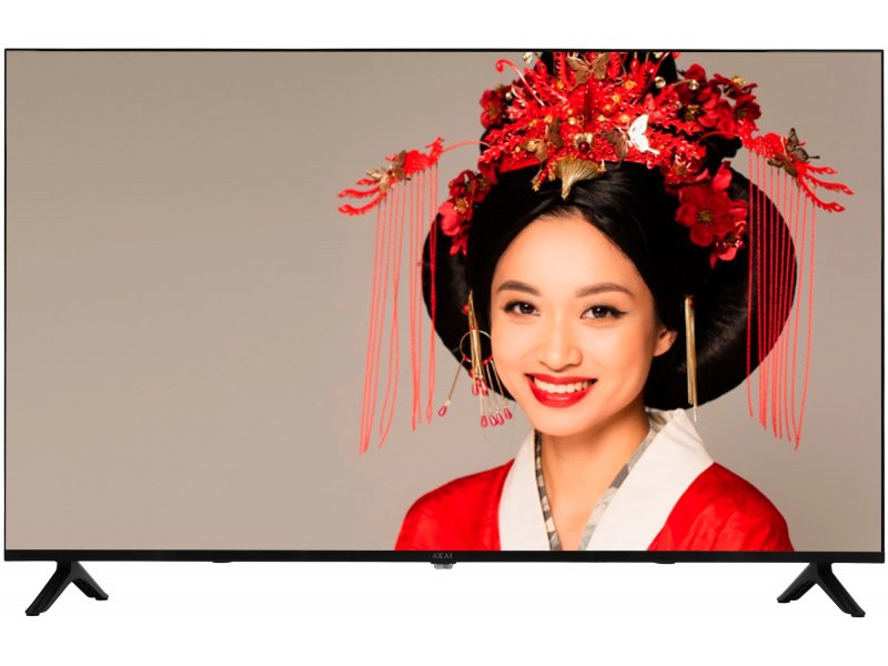 Akai TA43BQ900 43 дюйма QLED телевизор — демонстрация насыщенного изображения на включённом экране