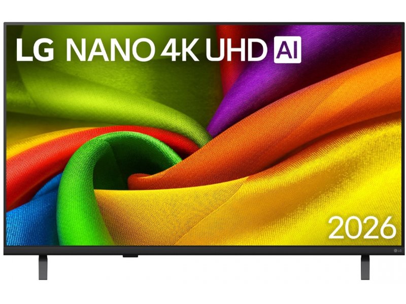 LG 50NU900B6LA 50 дюймов Nano Cell 4K — общий вид спереди с включённым экраном