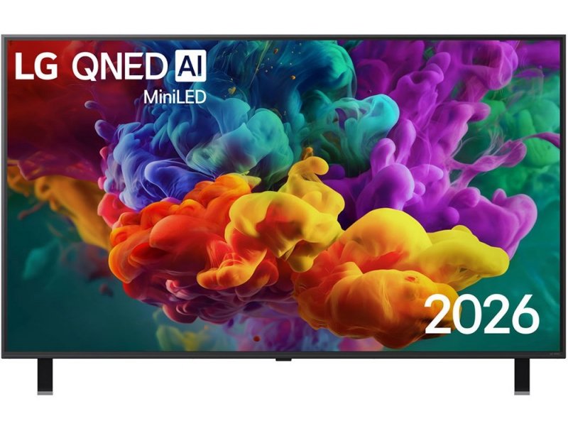 LG 86QNED85B6C 86 дюймов вид спереди на подставке, яркое изображение 4K