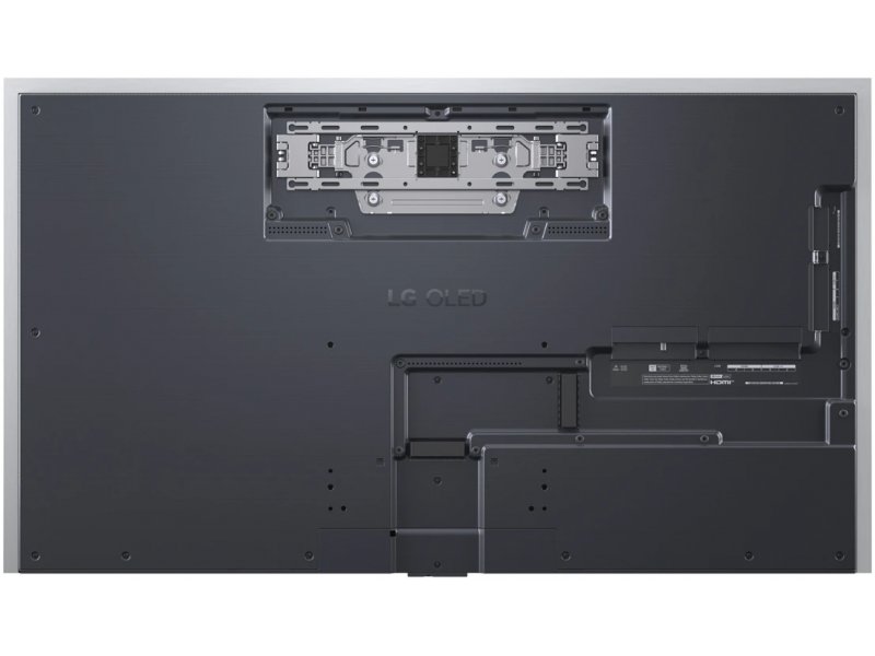 LG OLED48G6RLA вид сзади под углом общий профиль и задняя панель