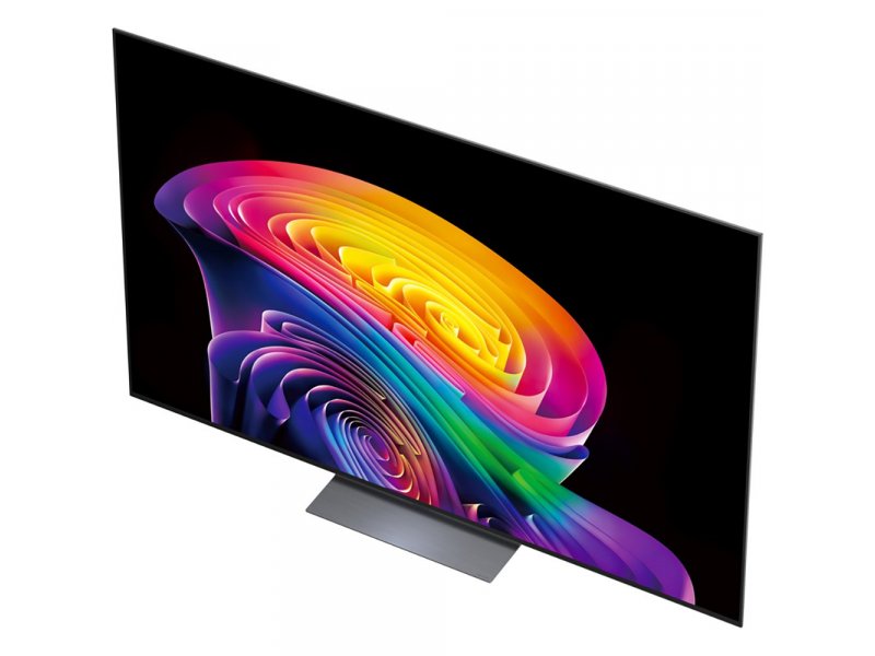 LG OLED65C6RLA изометрический вид под углом 45&deg; &mdash; общий дизайн и подставка 65-дюймового OLED