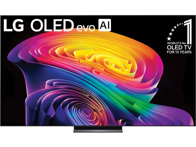 LG OLED83C6RLA 83 дюйма — вид спереди, OLED evo панель с цветовой демонстрацией