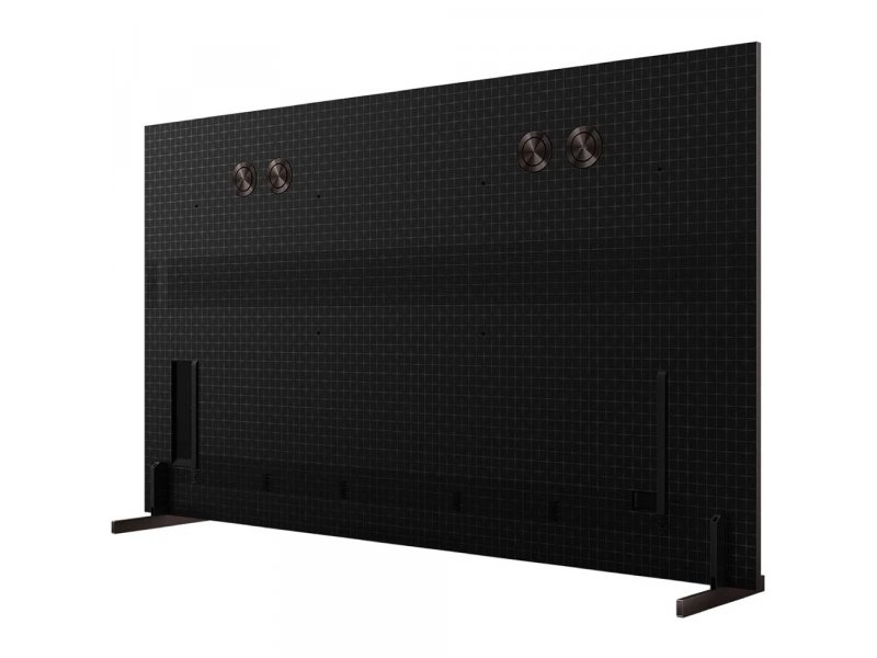 TCL 75X11L вид сзади под углом &mdash; конструкция акустической системы и опорных ног