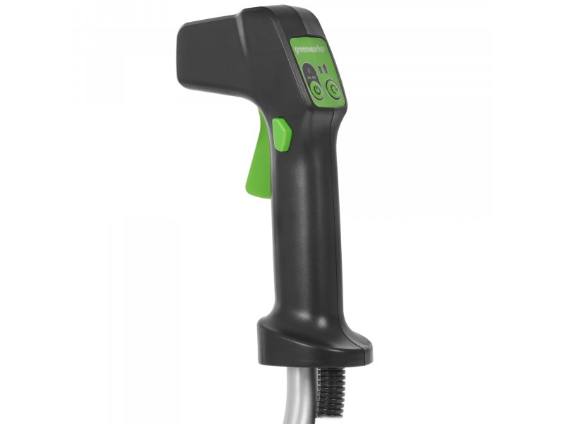Greenworks GD60BCBK4 U-образная рукоятка управления — чёрно-зелёный дизайн, кнопки управления