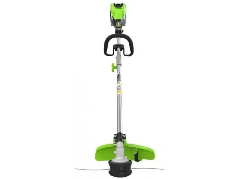Greenworks ST161S фронтальный вид — широкая дека 43 см и вся конструкция целиком