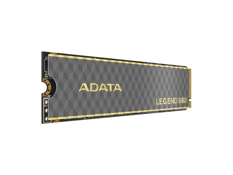 ADATA Legend 860 боковой вид M.2 SSD с разъемом ключа M слева и электронными компонентами на плате