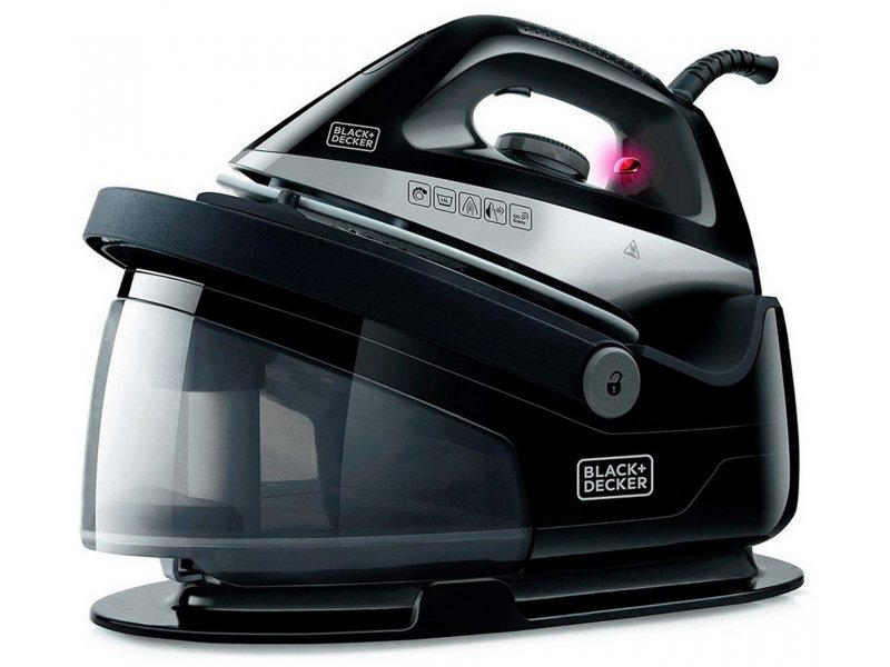 Black+Decker BXSS2200E — парогенератор 2200 Вт, съёмный резервуар 1,5 л, чёрный корпус