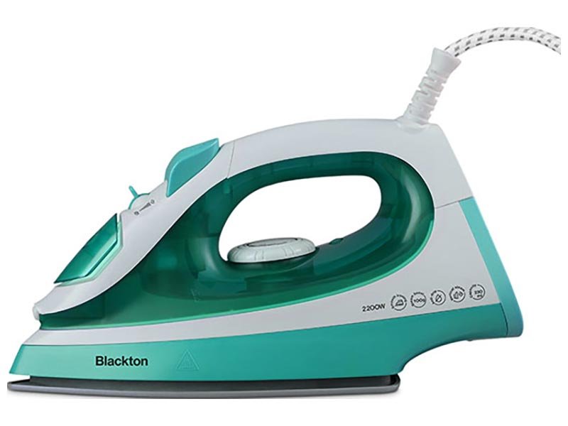 Blackton BT-SI3112 утюг белый зелёный — вид сбоку, панель управления и индикатор 2200 Вт