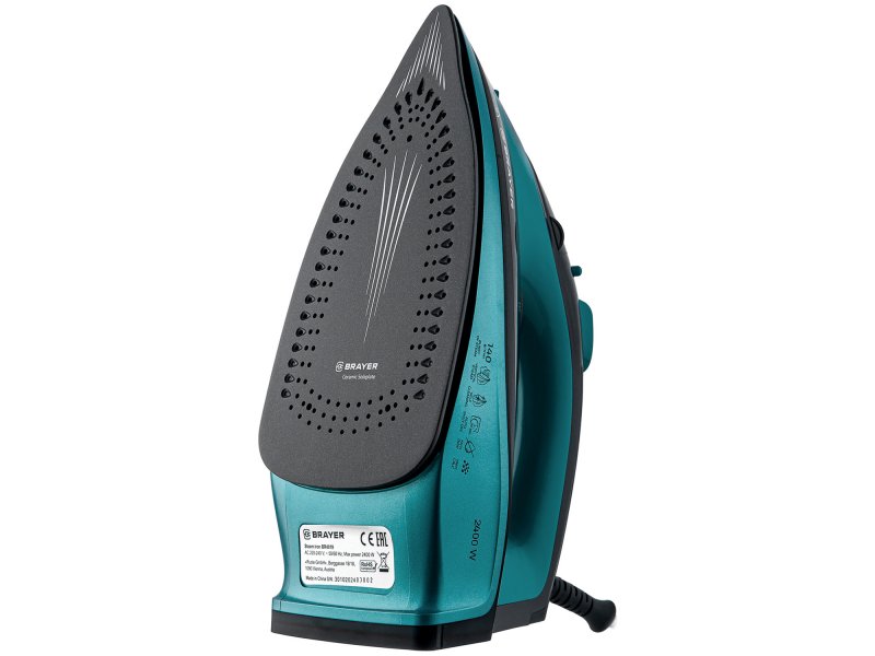 Brayer BR4019 — общий вид утюга черный голубой дизайн